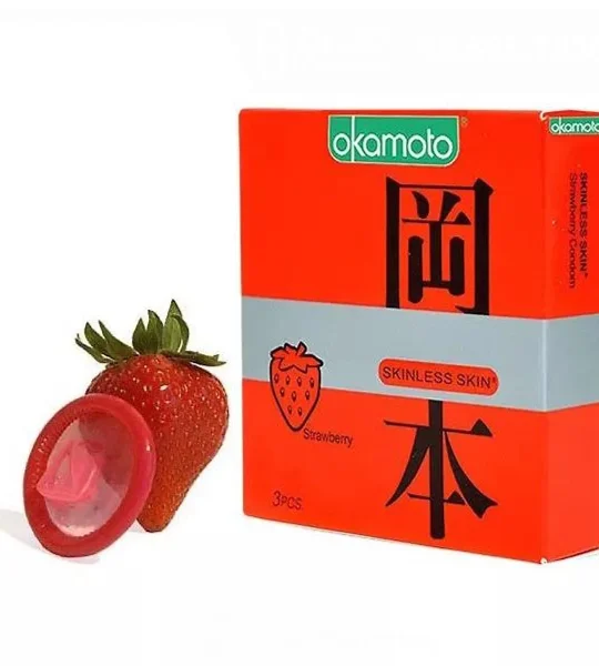 Bao Cao Su Okamoto Strawberry hương dâu hộp 3 cái