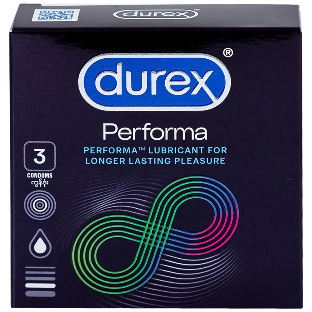 Bao cao su Durex Performa kéo dài thời gian hộp 3 cái