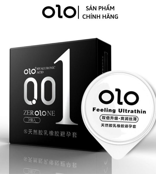 Bao Cao Su Olo 0.01 Hyaluronic Acid – Hộp Đen – 3 Cái