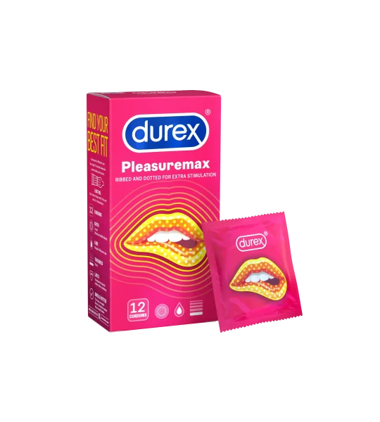 Bao cao su Durex Pleasuremax có gai 56mm hộp 12 cái