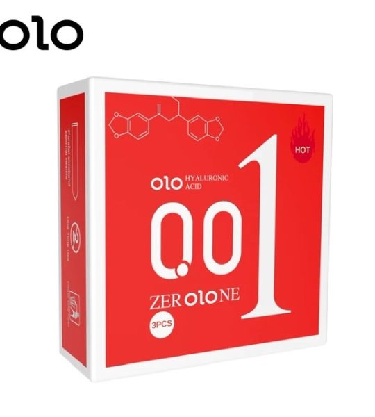 Bao cao su siêu mỏng Olo 0.01 Đỏ hộp 3 chiếc